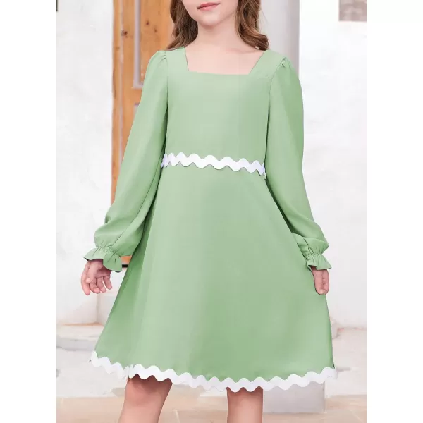 blibean Girls Elegant Long Sleeve Dresses Semi Formal Dress Size 6-15 Years