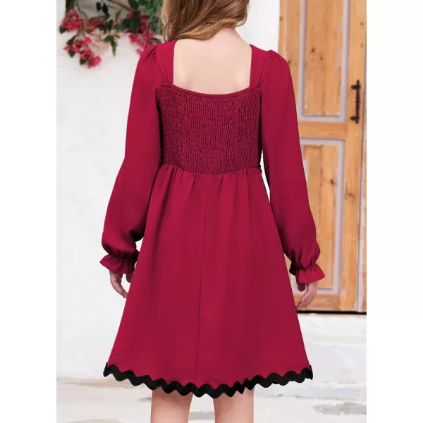 blibean Girls Elegant Long Sleeve Dresses Semi Formal Dress Size 6-15 Years