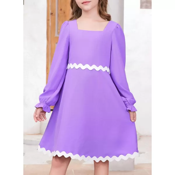 blibean Girls Elegant Long Sleeve Dresses Semi Formal Dress Size 6-15 Years