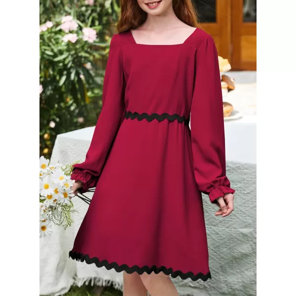 blibean Girls Elegant Long Sleeve Dresses Semi Formal Dress Size 6-15 Years