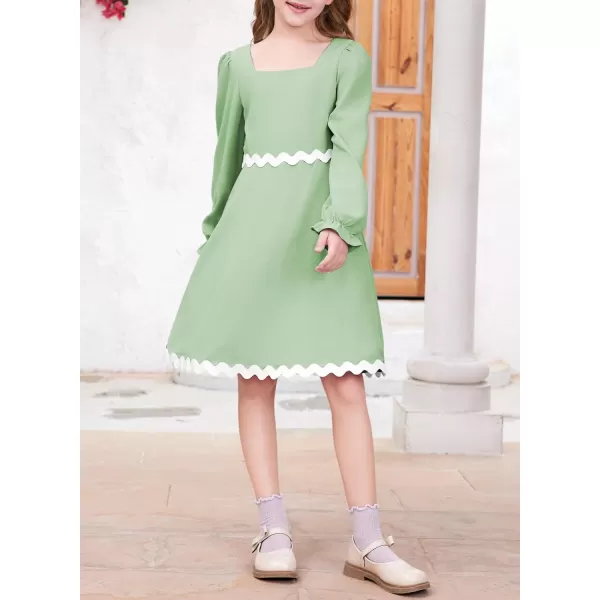 blibean Girls Elegant Long Sleeve Dresses Semi Formal Dress Size 6-15 Years