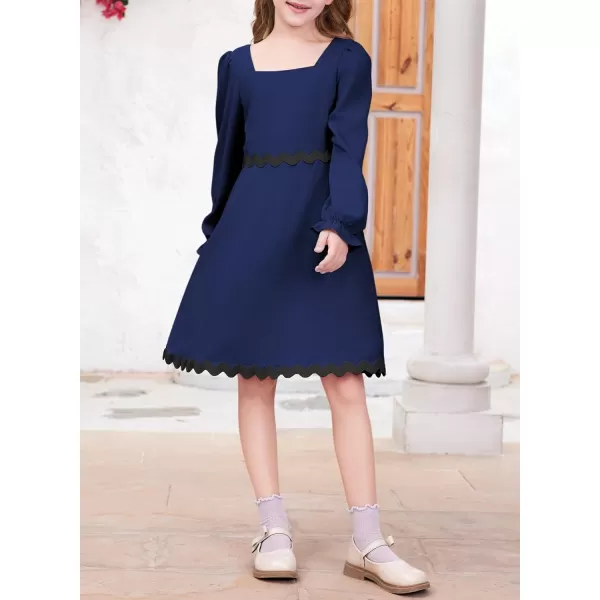 blibean Girls Elegant Long Sleeve Dresses Semi Formal Dress Size 6-15 Years