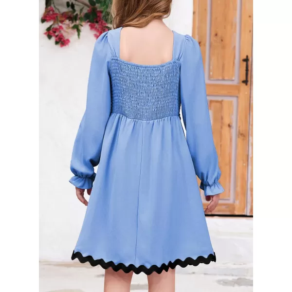 blibean Girls Elegant Long Sleeve Dresses Semi Formal Dress Size 6-15 Years