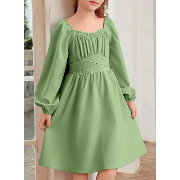blibean Teen Girls Adjustable Tie Back Dresses Kids Outfits Size 6-15 Years