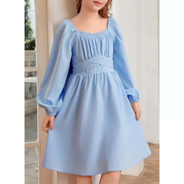 blibean Teen Girls Adjustable Tie Back Dresses Kids Outfits Size 6-15 Years