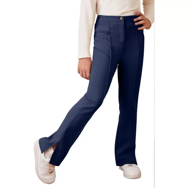 blibean Teen Girls Bell Bottom Pants Dressy Uniform Pants Size 6-15 Years