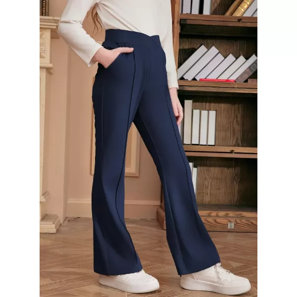 blibean Teen Girls Dress Pants Bell Bottoms School Uniform Leggings Size 6-15 Years
