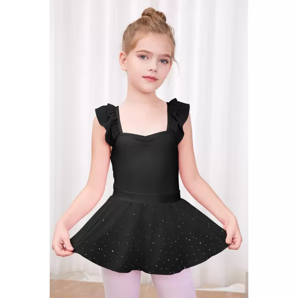 blibean Teen Girls Ruffle Ballet Dance Dress Sparkly Leotard with Skirt Size 4-15 Years