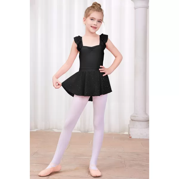 blibean Teen Girls Ruffle Ballet Dance Dress Sparkly Leotard with Skirt Size 4-15 Years