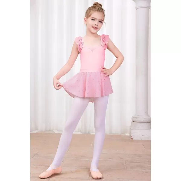 blibean Teen Girls Ruffle Ballet Dance Dress Sparkly Leotard with Skirt Size 4-15 Years