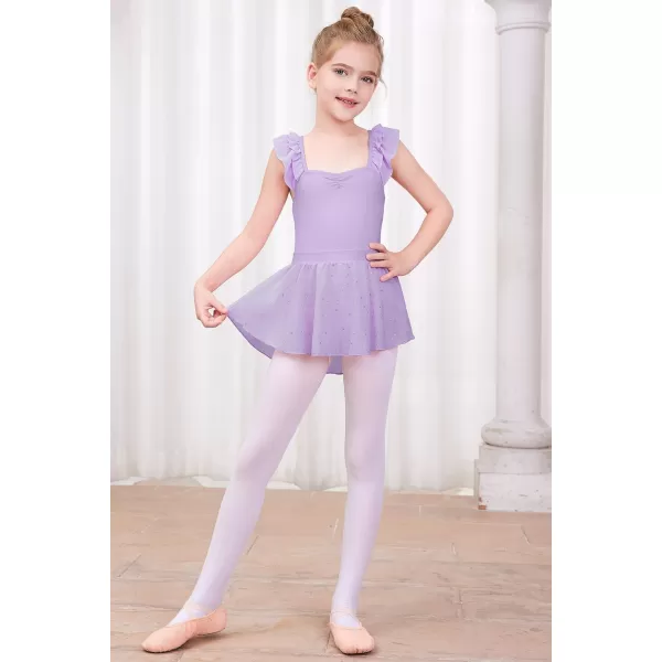 blibean Teen Girls Ruffle Ballet Dance Dress Sparkly Leotard with Skirt Size 4-15 Years