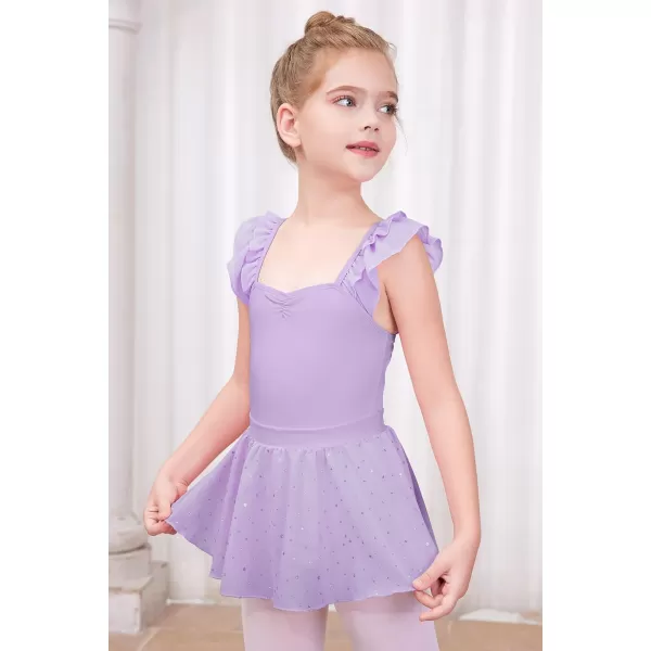 blibean Teen Girls Ruffle Ballet Dance Dress Sparkly Leotard with Skirt Size 4-15 Years