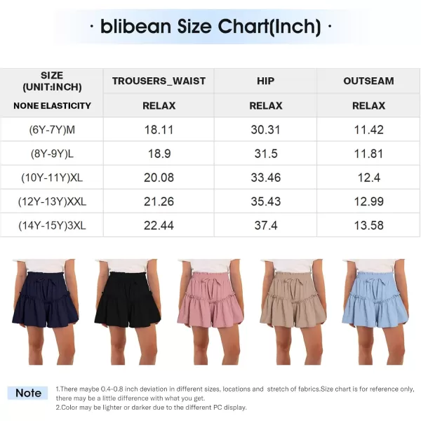 blibean Teen Girls Swiss Dot Shorts Kid Paper Bag Shorts Size 6-15 Years