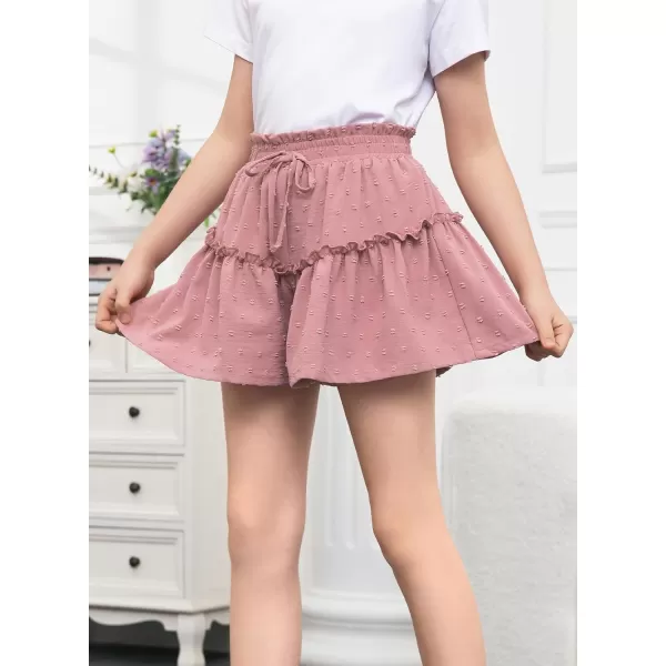 blibean Teen Girls Swiss Dot Shorts Kid Paper Bag Shorts Size 6-15 Years