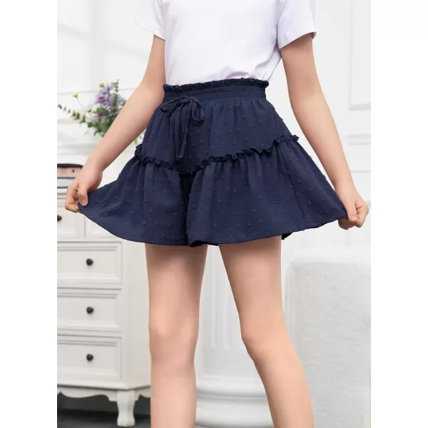 blibean Teen Girls Swiss Dot Shorts Kid Paper Bag Shorts Size 6-15 Years