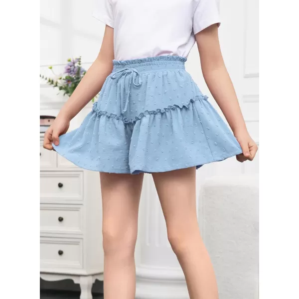 blibean Teen Girls Swiss Dot Shorts Kid Paper Bag Shorts Size 6-15 Years