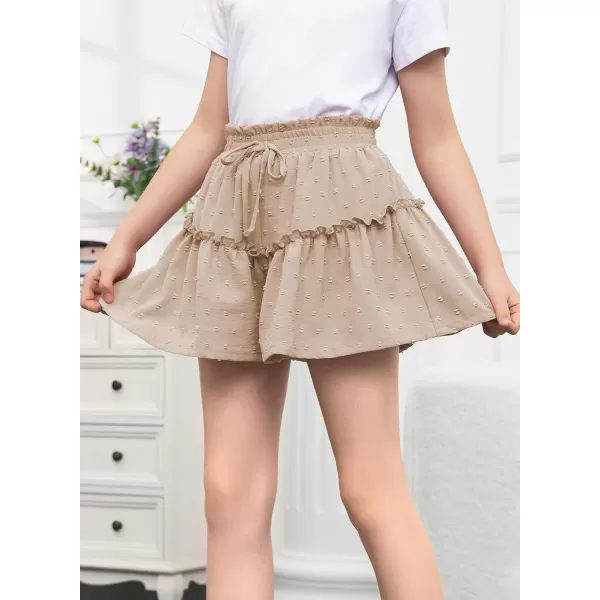 blibean Teen Girls Swiss Dot Shorts Kid Paper Bag Shorts Size 6-15 Years