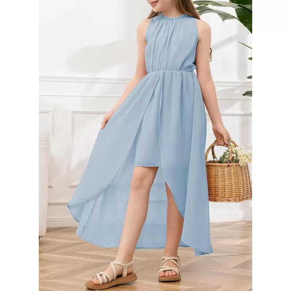 blibean Tween Girls 2024 Dresses Turtleneck Elegant Semi Formal Dress 6-15 Years