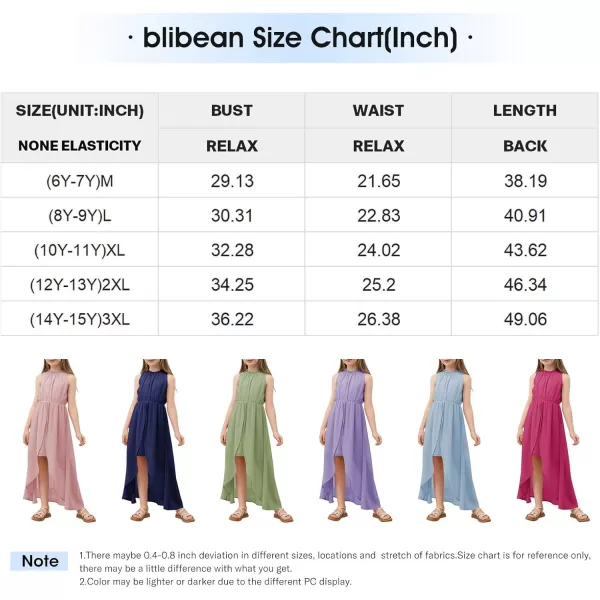 blibean Tween Girls 2024 Dresses Turtleneck Elegant Semi Formal Dress 6-15 Years