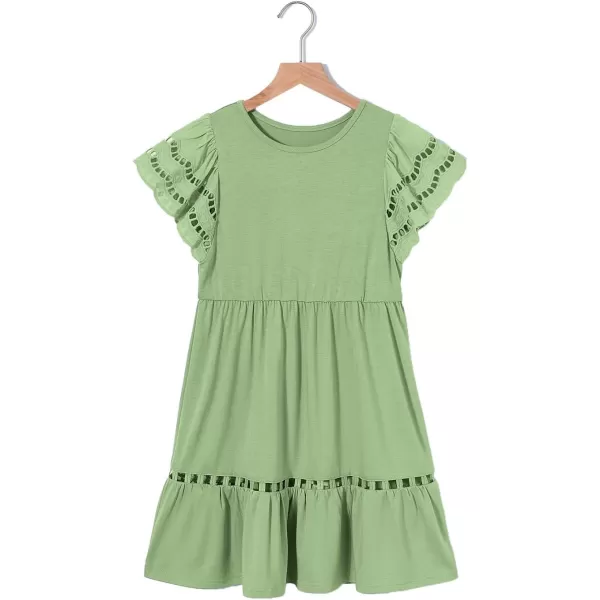 blibean Tween Girls Embroidery Sleeve Dress Summer Outfits 6-15 Years