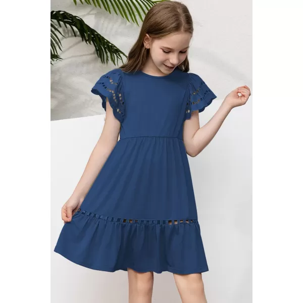 blibean Tween Girls Embroidery Sleeve Dress Summer Outfits 6-15 Years