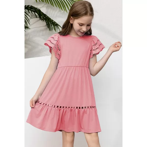 blibean Tween Girls Embroidery Sleeve Dress Summer Outfits 6-15 Years