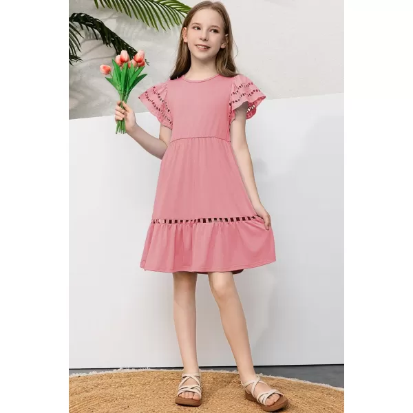 blibean Tween Girls Embroidery Sleeve Dress Summer Outfits 6-15 Years