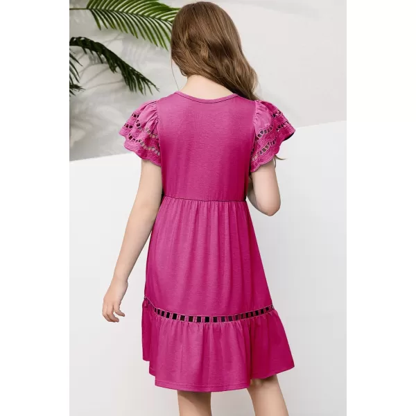 blibean Tween Girls Embroidery Sleeve Dress Summer Outfits 6-15 Years