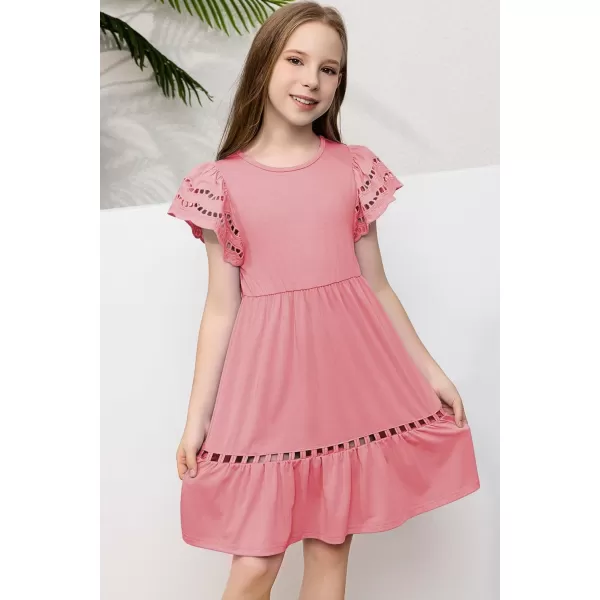 blibean Tween Girls Embroidery Sleeve Dress Summer Outfits 6-15 Years