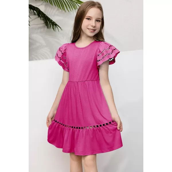 blibean Tween Girls Embroidery Sleeve Dress Summer Outfits 6-15 Years