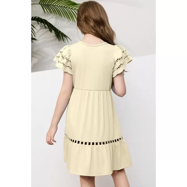 blibean Tween Girls Embroidery Sleeve Dress Summer Outfits 6-15 Years