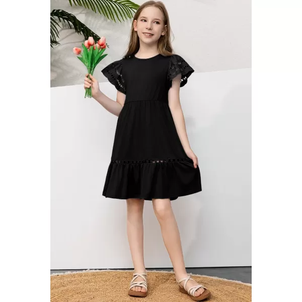 blibean Tween Girls Embroidery Sleeve Dress Summer Outfits 6-15 Years