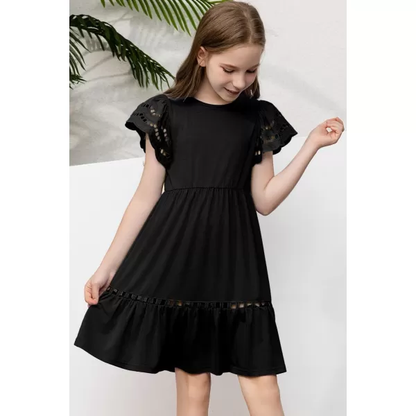 blibean Tween Girls Embroidery Sleeve Dress Summer Outfits 6-15 Years