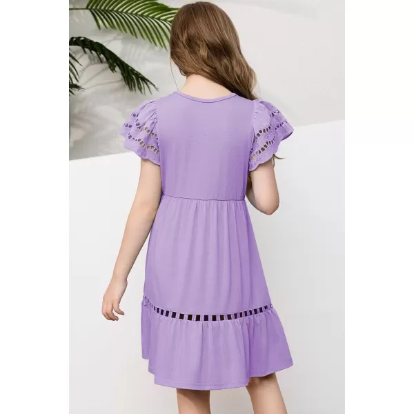 blibean Tween Girls Embroidery Sleeve Dress Summer Outfits 6-15 Years