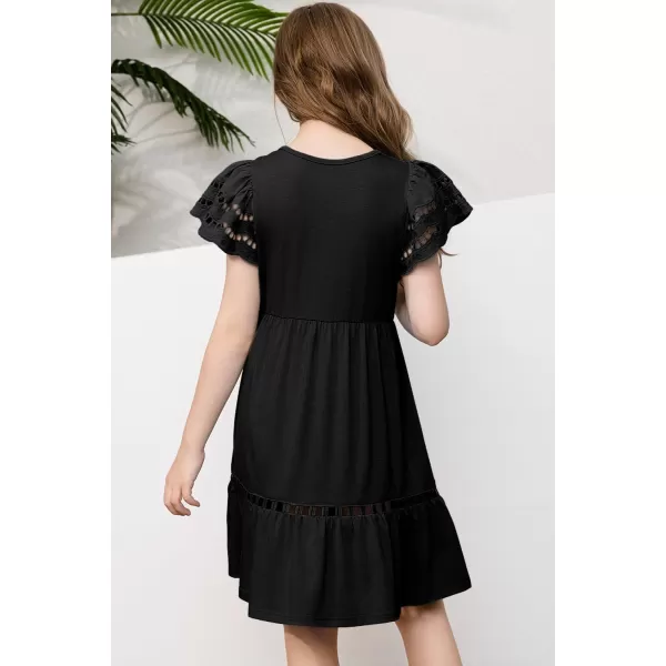 blibean Tween Girls Embroidery Sleeve Dress Summer Outfits 6-15 Years