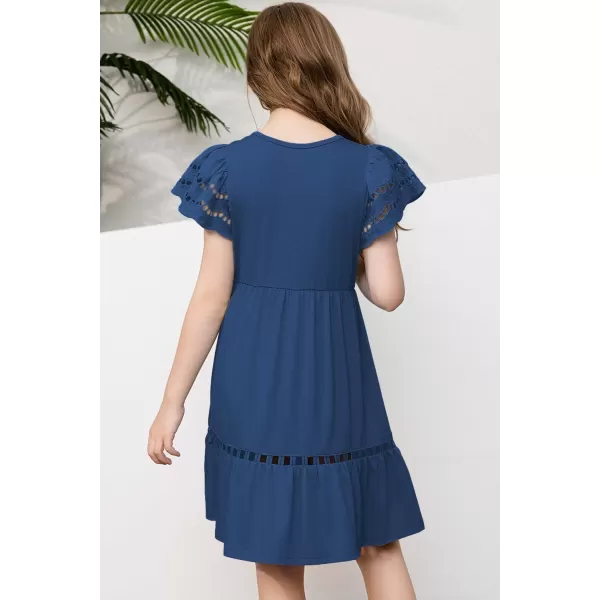 blibean Tween Girls Embroidery Sleeve Dress Summer Outfits 6-15 Years