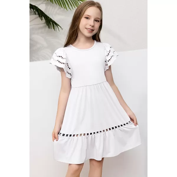 blibean Tween Girls Embroidery Sleeve Dress Summer Outfits 6-15 Years