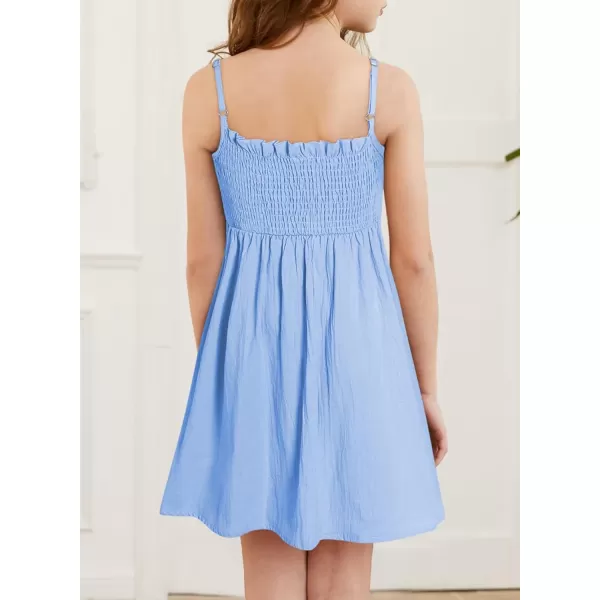 blibean Tween Girls Sundersses Adjustable Strap Dresses Size 4-15 Years Old