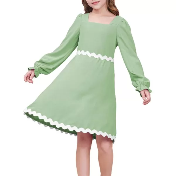 blibean Girls Elegant Long Sleeve Dresses Semi Formal Dress Size 6-15 Years