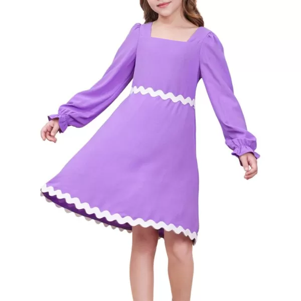 blibean Girls Elegant Long Sleeve Dresses Semi Formal Dress Size 6-15 Years