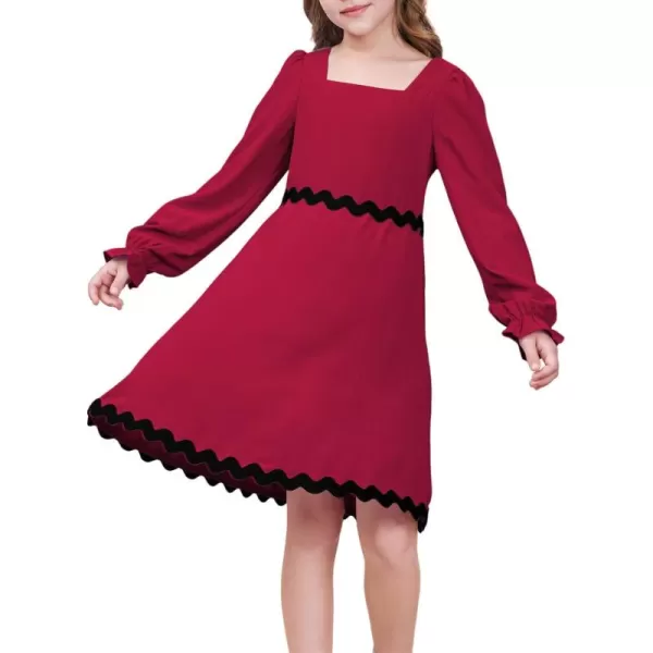 blibean Girls Elegant Long Sleeve Dresses Semi Formal Dress Size 6-15 Years