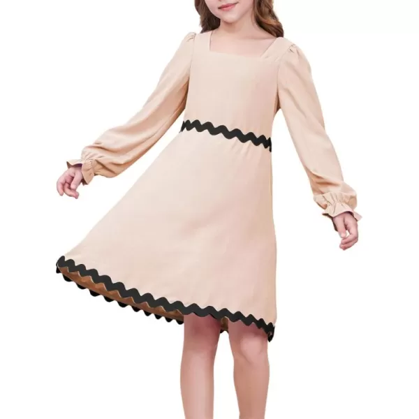 blibean Girls Elegant Long Sleeve Dresses Semi Formal Dress Size 6-15 Years