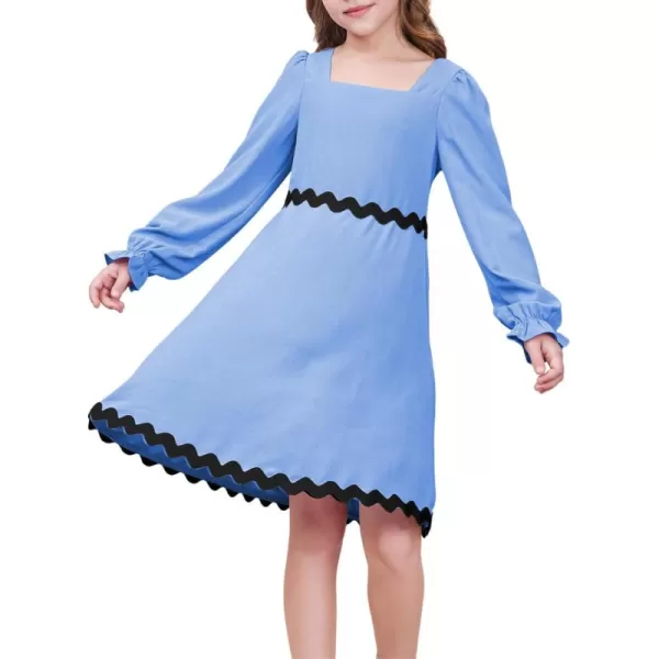 blibean Girls Elegant Long Sleeve Dresses Semi Formal Dress Size 6-15 Years