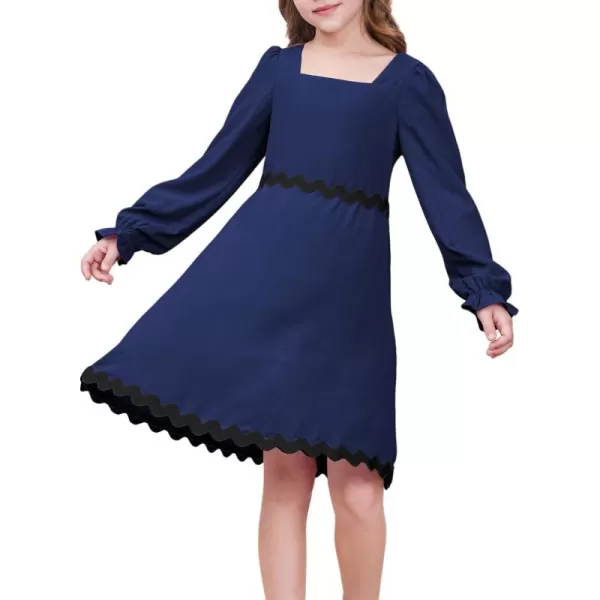 blibean Girls Elegant Long Sleeve Dresses Semi Formal Dress Size 6-15 Years