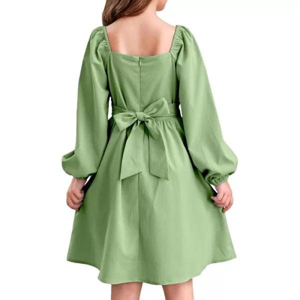 blibean Teen Girls Adjustable Tie Back Dresses Kids Outfits Size 6-15 Years