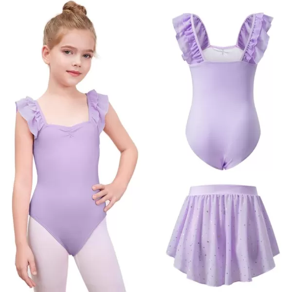 blibean Teen Girls Ruffle Ballet Dance Dress Sparkly Leotard with Skirt Size 4-15 Years