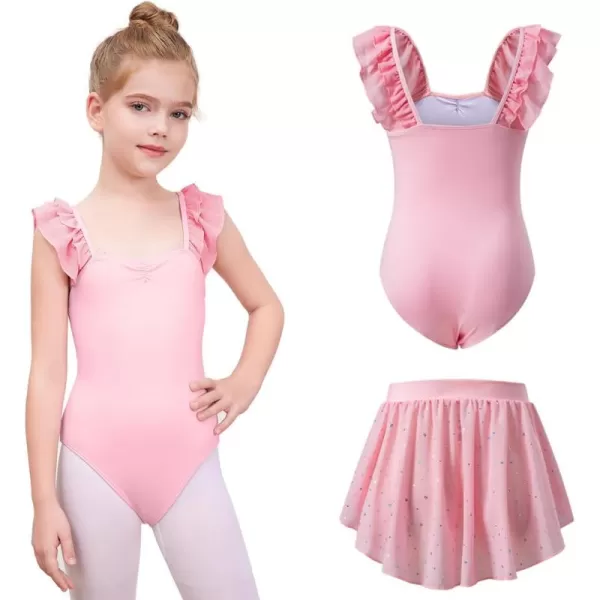 blibean Teen Girls Ruffle Ballet Dance Dress Sparkly Leotard with Skirt Size 4-15 Years