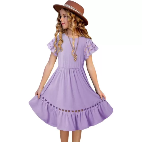 blibean Tween Girls Embroidery Sleeve Dress Summer Outfits 6-15 Years
