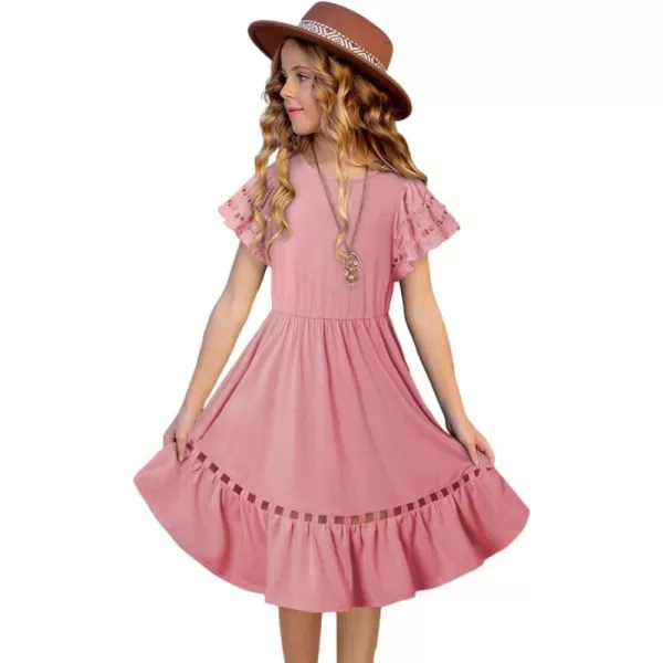 blibean Tween Girls Embroidery Sleeve Dress Summer Outfits 6-15 Years