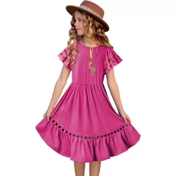 blibean Tween Girls Embroidery Sleeve Dress Summer Outfits 6-15 Years